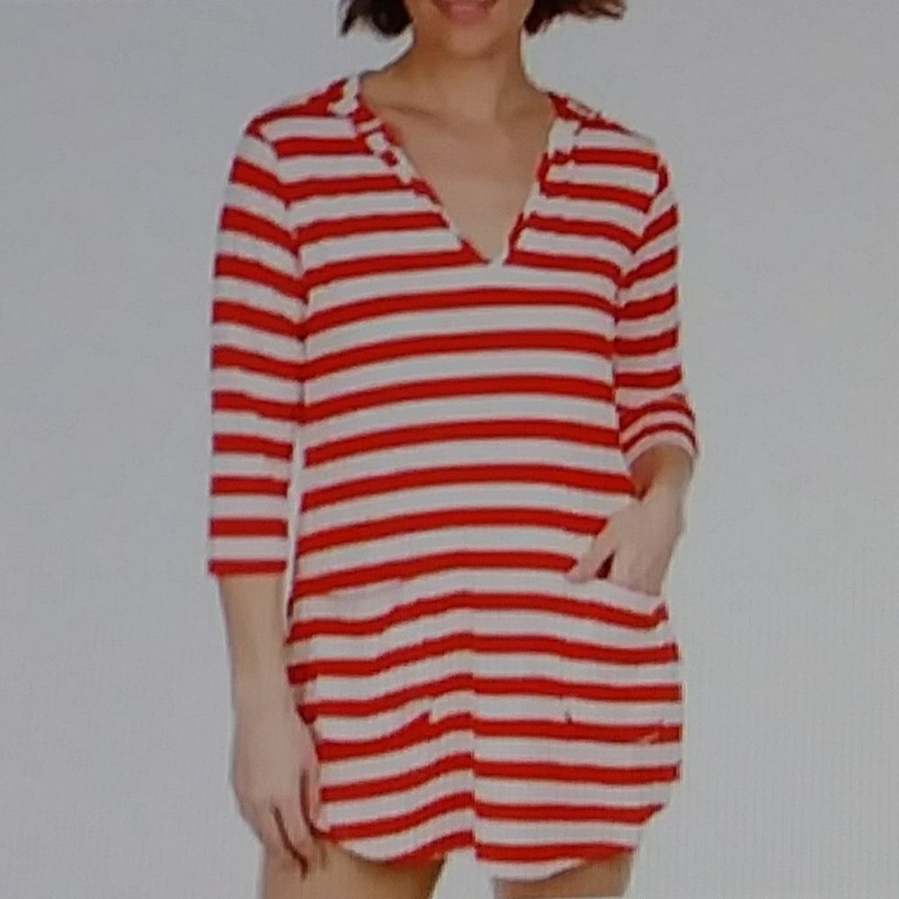 Beach Break Women's Cabana Stripe Hooded Swim Cover-Up